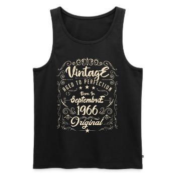 Born in September 1966. birthday September 1966. - Men's Premium Organic Tank Top - black - Front - AI Model Male 178 light (178cm)