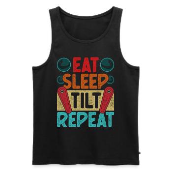 Pinball Flipperspieler Eat Sleep Tilt Repeat - Männer Premium Bio Tank Top - Schwarz - Vorne - Michal (187cm)
