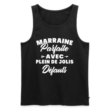 Marraine parfaite avec plein de jolis défauts - Débardeur bio Premium Homme - noir - Devant - Michal (187cm)