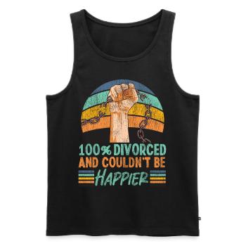 Happy Divorce Party 100% Divorced - Men's Premium Organic Tank Top - black - Front - Michal (187cm)