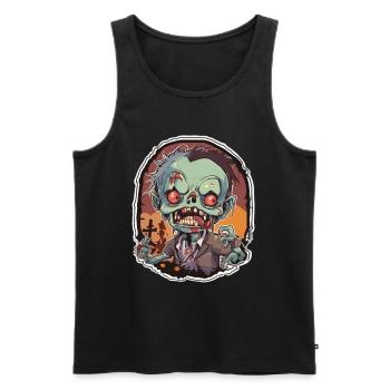 Zombie Zombie Halloween Zombie Kostüm Untote - Männer Premium Bio Tank Top - Schwarz - Vorne - AI Model Male 178 light (178cm)