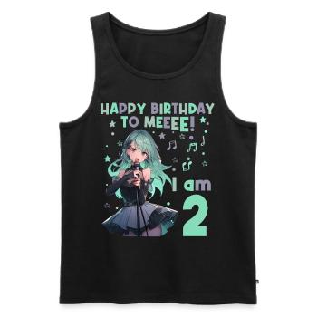 Anime Mandga K-Pop KPop Girl 2nd Birthday - Men's Premium Organic Tank Top - black - Front - Michal (187cm)