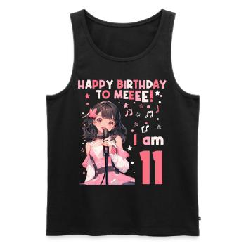Anime Mandga K-Pop KPop Fille 11ème Anniversaire - Débardeur bio Premium Homme - noir - Devant - Michal (187cm)
