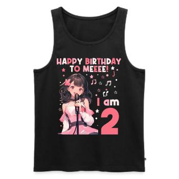 Anime Mandga K-Pop KPop Girl 2nd Birthday - Men's Premium Organic Tank Top - black - Front - Michal (187cm)