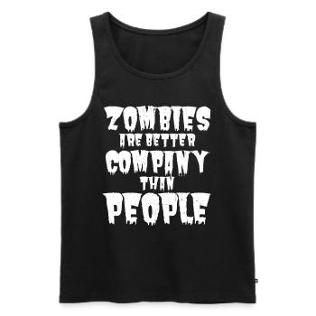 Zombies sind bessere Gesellschaft als Menschen - Männer Premium Bio Tank Top - Schwarz - Vorne - AI Model Male 178 light (178cm)