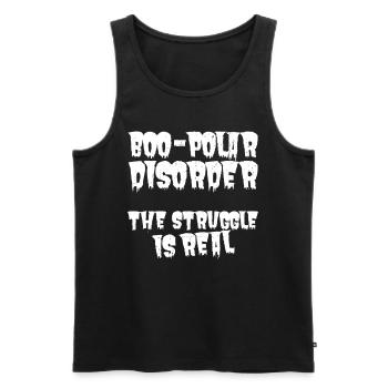 Trouble bobo-polaire - Sarcasme cynique d’Halloween - Débardeur bio Premium Homme - noir - Devant - AI Model Male 178 light (178cm)