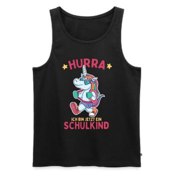 Hurra ich bin jetzt ein Schulkind - Männer Premium Bio Tank Top - Schwarz - Vorne - Michal (187cm)