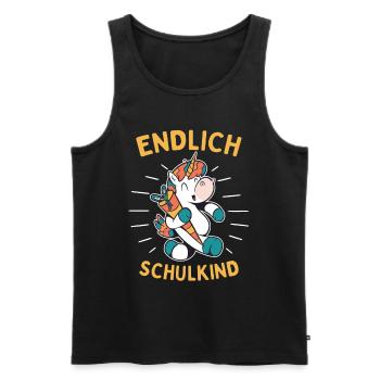 Endlich Schulkind - Männer Premium Bio Tank Top - Schwarz - Vorne - AI Model Male 178 light (178cm)