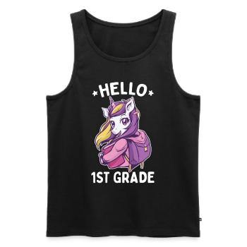 Hello 1st Grade - Hello First Grade Rocks - Männer Premium Bio Tank Top - Schwarz - Vorne - AI Model Male 178 light (178cm)