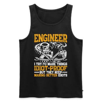 Engineer, Engineering - Men's Premium Organic Tank Top - black - Front - AI Model Male 178 light (178cm)