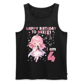 Anime Mandga K-Pop KPop Girl 4th Birthday - Men's Premium Organic Tank Top - black - Front - Michal (187cm)