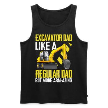 Funny excavator operator HEO - Men's Premium Organic Tank Top - black - Front - AI Model Male 178 light (178cm)