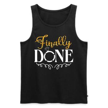Happy Divorce Party Finally Done - Männer Premium Bio Tank Top - Schwarz - Vorne - Michal (187cm)