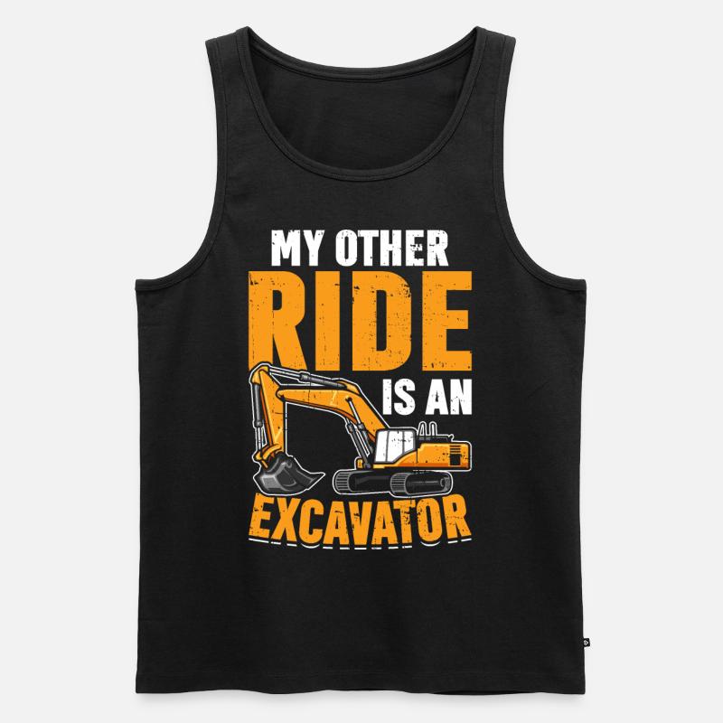 Lustiger Baggerführer HEO - Männer Premium Bio Tank Top - Schwarz