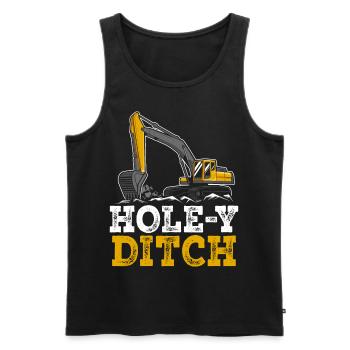 Funny Excavator Driver Heavy Equipment HEO - Men's Premium Organic Tank Top - black - Front - AI Model Male 178 light (178cm)