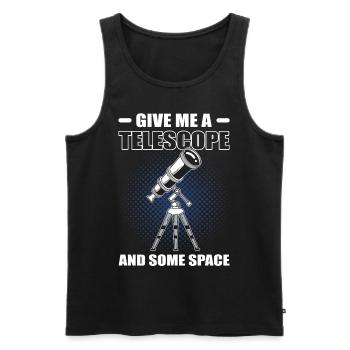 Give Me A Telescope And Some Space Stargazing - Men's Premium Organic Tank Top - black - Front - Michal (187cm)