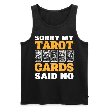 Sorry My Tarot Cards Said No Tarot Card Reading - Men's Premium Organic Tank Top - black - Front - AI Model Male 178 light (178cm)