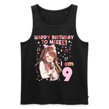 Anime Mandga K-Pop KPop Girl 9th Birthday - Men's Premium Organic Tank Top - black - Front - AI Model Male 178 light (178cm)
