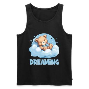 Dreaming Träumen Niedlicher Bärchen Schlafen - Männer Premium Bio Tank Top - Schwarz - Vorne - Michal (187cm)