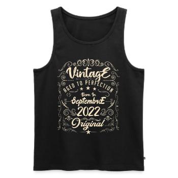 Born in September 2022. Birthday September 2022. - Men's Premium Organic Tank Top - black - Front - Michal (187cm)