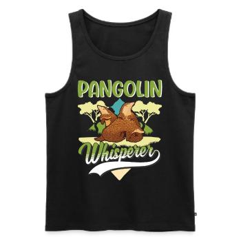 Pangolin Chuchoteur Pangolin - Débardeur bio Premium Homme - noir - Devant - Michal (187cm)