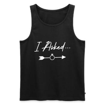 Ich fragte, du hast ja gesagt, Heirat, Freund, Paar - Männer Premium Bio Tank Top - Schwarz - Vorne - Michal (187cm)