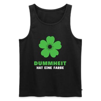 Dummheit hat eine Farbe - Lustiger Spruch - Männer Premium Bio Tank Top - Schwarz - Vorne - AI Model Male 178 light (178cm)
