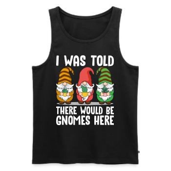Funny garden gnome gardening dwarf garden - Men's Premium Organic Tank Top - black - Front - Michal (187cm)