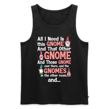 Funny garden gnome gardening dwarf garden - Men's Premium Organic Tank Top - black - Front - Michal (187cm)