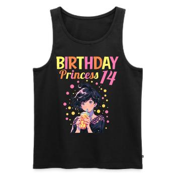 Anime Mandga Boba Bubble Tea 14th Birthday - Men's Premium Organic Tank Top - black - Front - Michal (187cm)