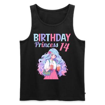 Anime Mandga Boba Bubble Tea 14th Birthday - Men's Premium Organic Tank Top - black - Front - Michal (187cm)