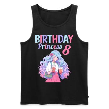 Anime Mandga Boba Bubble Tea 8ème anniversaire - Débardeur bio Premium Homme - noir - Devant - Michal (187cm)