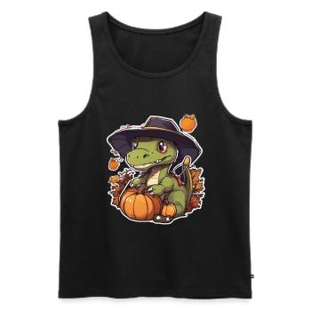 Dinosaur Trex Dino Baby Dino Halloween - Men's Premium Organic Tank Top - black - Front - AI Model Male 178 light (178cm)