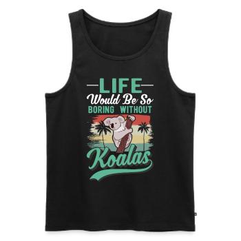 Koala Lover Koala Bear - Men's Premium Organic Tank Top - black - Front - Michal (187cm)