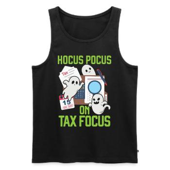 Hocus-pocus sur le comptable fiscal Halloween - Débardeur bio Premium Homme - noir - Devant - Michal (187cm)