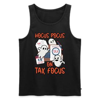 Hocus-pocus sur le comptable fiscal Halloween - Débardeur bio Premium Homme - noir - Devant - AI Model Male 178 light (178cm)