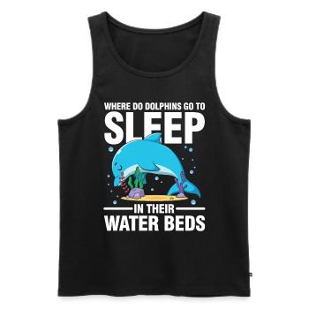 Dolphins Got To Sleep In Their Water Beds - Männer Premium Bio Tank Top - Schwarz - Vorne - Michal (187cm)