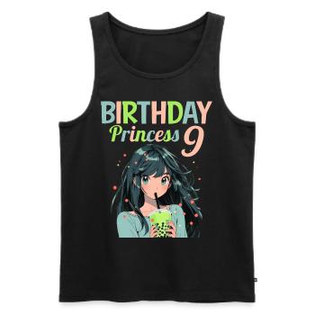 Anime Mandga Boba Bubble Tea 9ème anniversaire - Débardeur bio Premium Homme - noir - Devant - Michal (187cm)