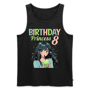 Anime Mandga Boba Bubble Tea 8ème anniversaire - Débardeur bio Premium Homme - noir - Devant - Michal (187cm)