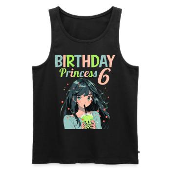 Anime Mandga Boba Bubble Tea 6ème anniversaire - Débardeur bio Premium Homme - noir - Devant - Michal (187cm)