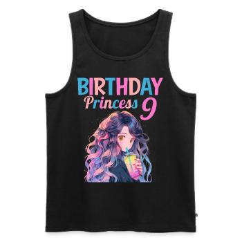 Anime Mandga Boba Bubble Tea 9ème anniversaire - Débardeur bio Premium Homme - noir - Devant - Michal (187cm)