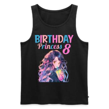 Anime Mandga Boba Bubble Tea 8ème anniversaire - Débardeur bio Premium Homme - noir - Devant - Michal (187cm)