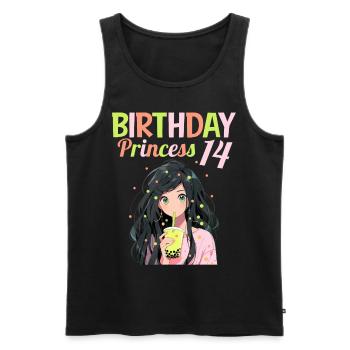 Anime Mandga Boba Bubble Tea 14. Geburtstag - Männer Premium Bio Tank Top - Schwarz - Vorne - AI Model Male 178 light (178cm)