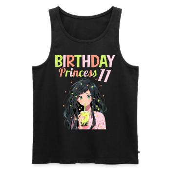 Anime Mandga Boba Bubble Tea 11ème anniversaire - Débardeur bio Premium Homme - noir - Devant - Michal (187cm)