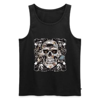 Totenkopf Totenschädel crânes crânes - Débardeur bio Premium Homme - noir - Devant - Michal (187cm)
