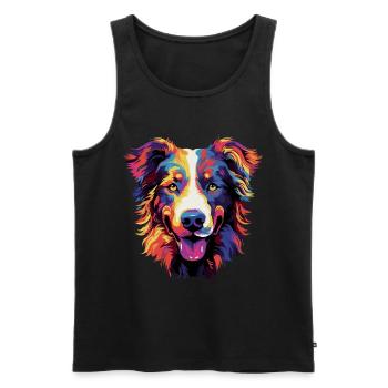 Berger Australien Coloré Aussie - Débardeur bio Premium Homme - noir - Devant - AI Model Male 178 light (178cm)