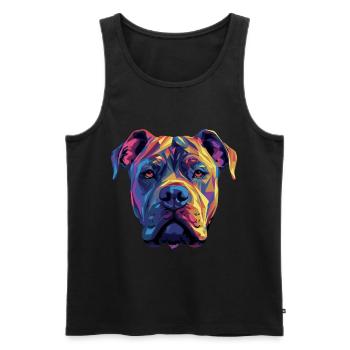 Cane Corso coloré Presa Canario - Débardeur bio Premium Homme - noir - Devant - Michal (187cm)