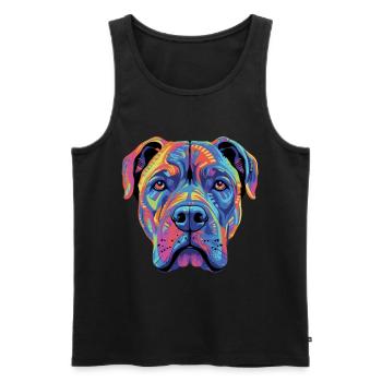 Cane Corso coloré Presa Canario - Débardeur bio Premium Homme - noir - Devant - Michal (187cm)