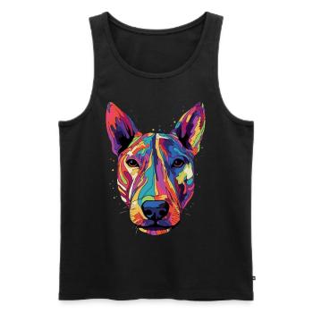 Bull Terrier Color Miniature Bull Terrier - Men's Premium Organic Tank Top - black - Front - AI Model Male 178 light (178cm)
