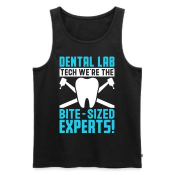 Funny experts for dental laboratory technology in Bissgrösse - Men's Premium Organic Tank Top - black - Front - Michal (187cm)